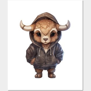 African Cape Buffalo Wearing Hoodie Posters and Art